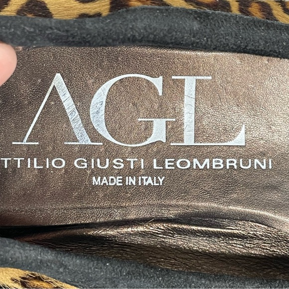 AGL Animal Print Calf Hair Cap Toe Flats 38 - Picture 6 of 8
